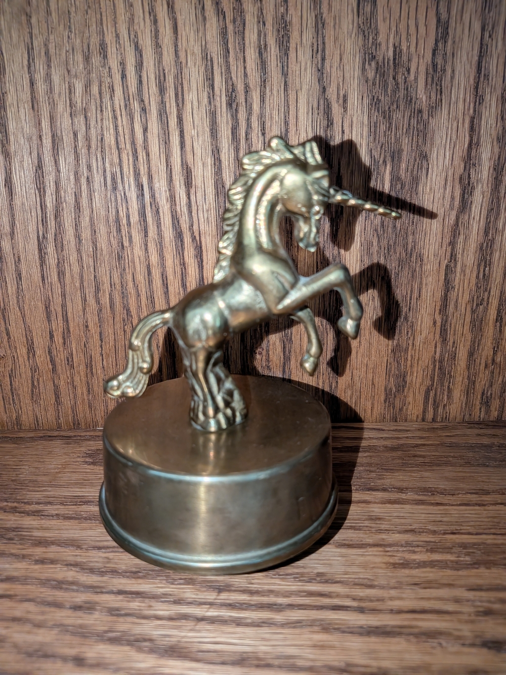 Brass Unicorn Trinket Box - Golden Decorative Jewelry Box